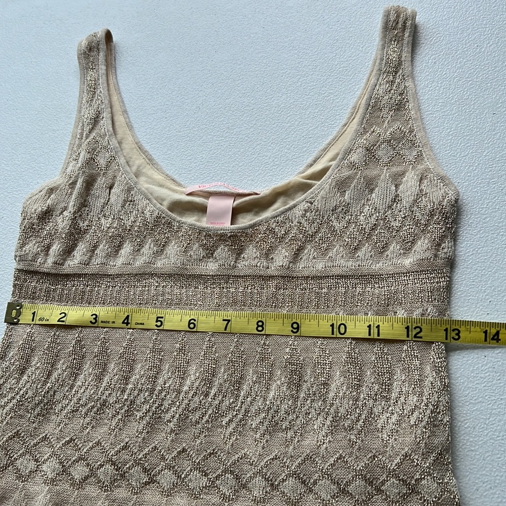 VICTORIAS SECRET Golden Thread Knit Dress Womens XS Maxi NWOT - Picture 8 of 15